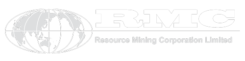 Resource Mining Corporation Logo, reverse in white
